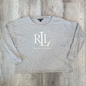 Lauren Ralph Lauren LRL French Terry sweatshirt Heather Grey Women’s XL Cotton